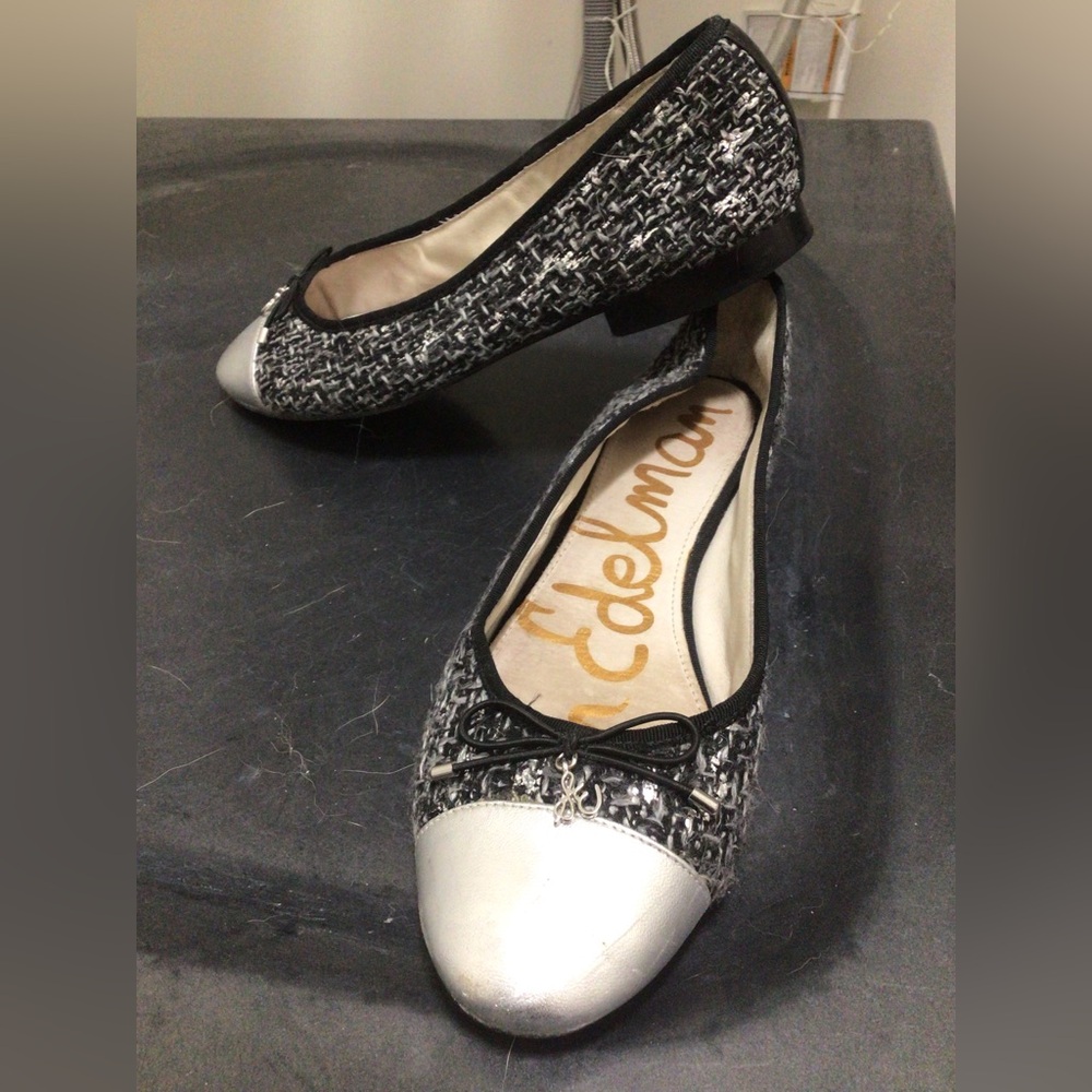 Sam Edelman tweed ballet flats with cap toe in size 8.5 M